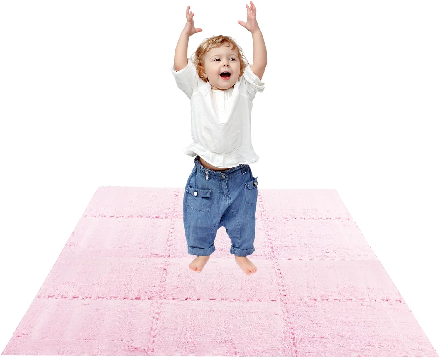 20 Pcs Plush Foam Floor Mat Square Carpet