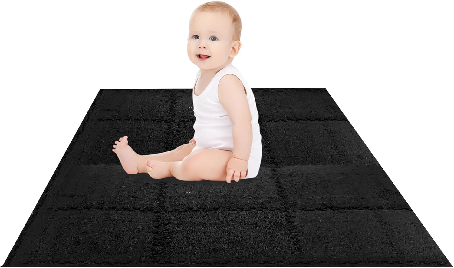 20 Pcs Plush Foam Floor Mat Square Carpet