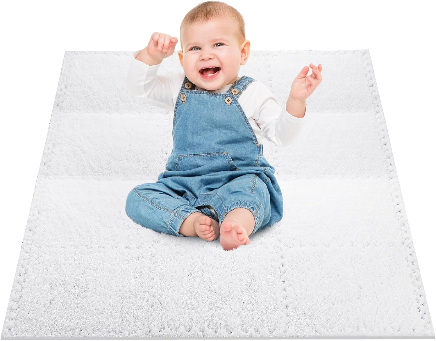 20 Pcs Plush Foam Floor Mat Square Carpet