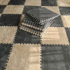 20 Pcs Plush Foam Floor Mat Square Carpet