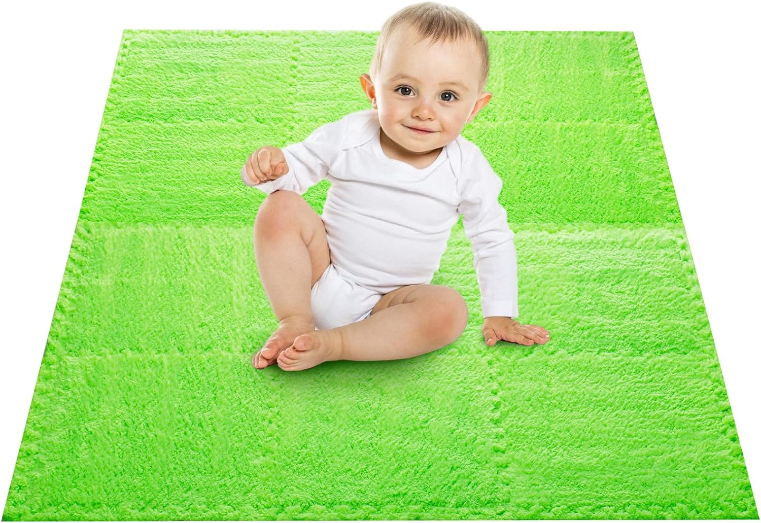 20 Pcs Plush Foam Floor Mat Square Carpet