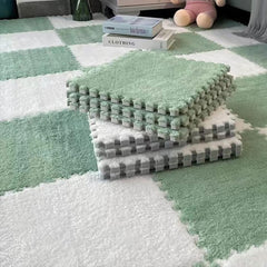 20 Pcs Plush Foam Floor Mat Square Carpet