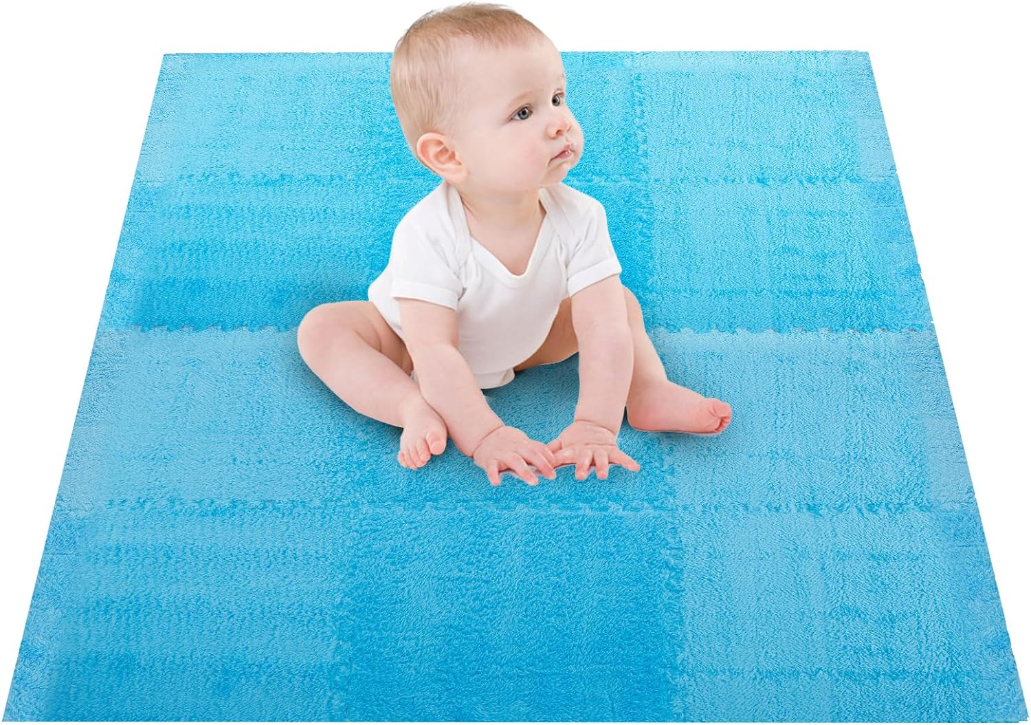 20 Pcs Plush Foam Floor Mat Square Carpet