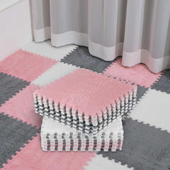 20 Pcs Plush Foam Floor Mat Square Carpet